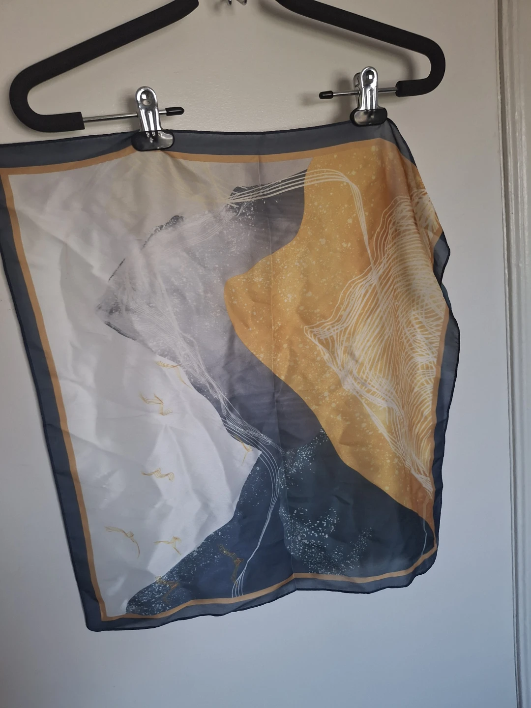 Abstract Print Silk Scarf