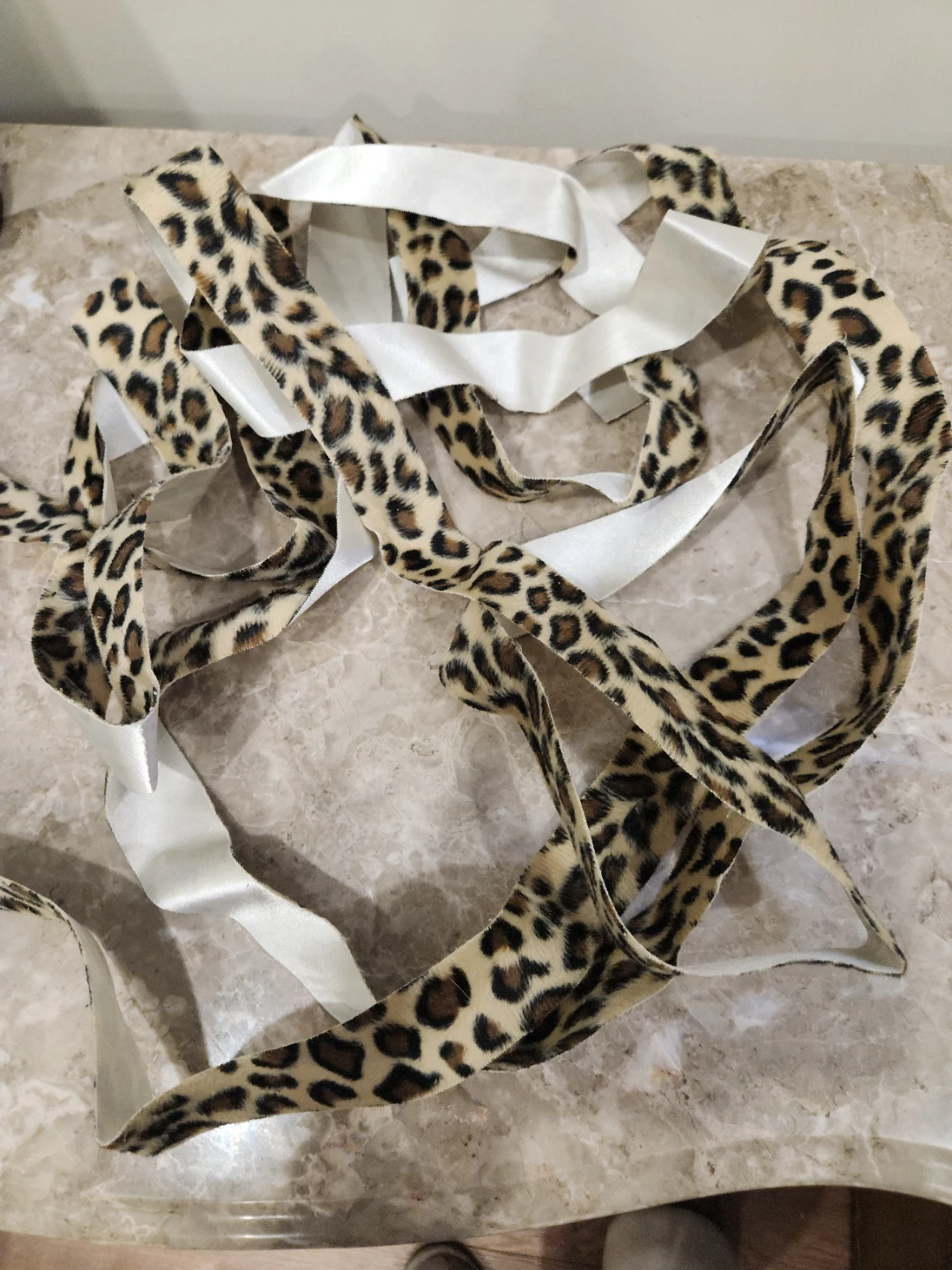 Leopard/ivory Print Ribbon
