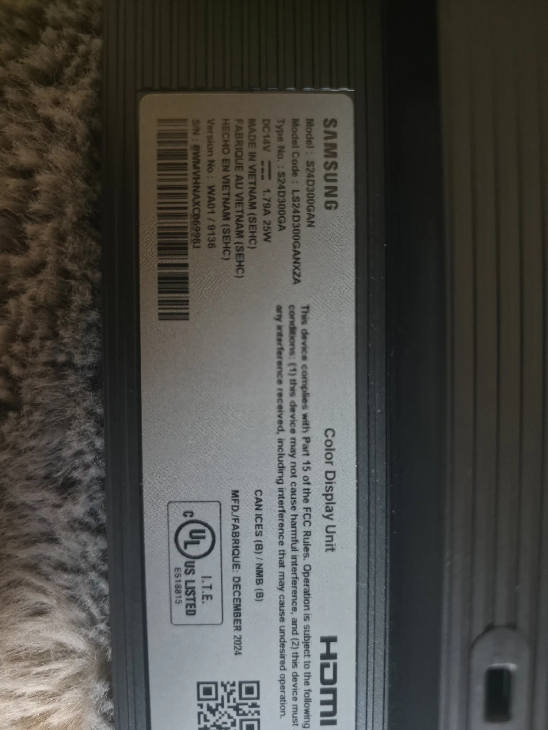 Samsung 24" FHD 100Hz 5ms IPS LED Monitor (LS24D300GANXZA) - photo 4