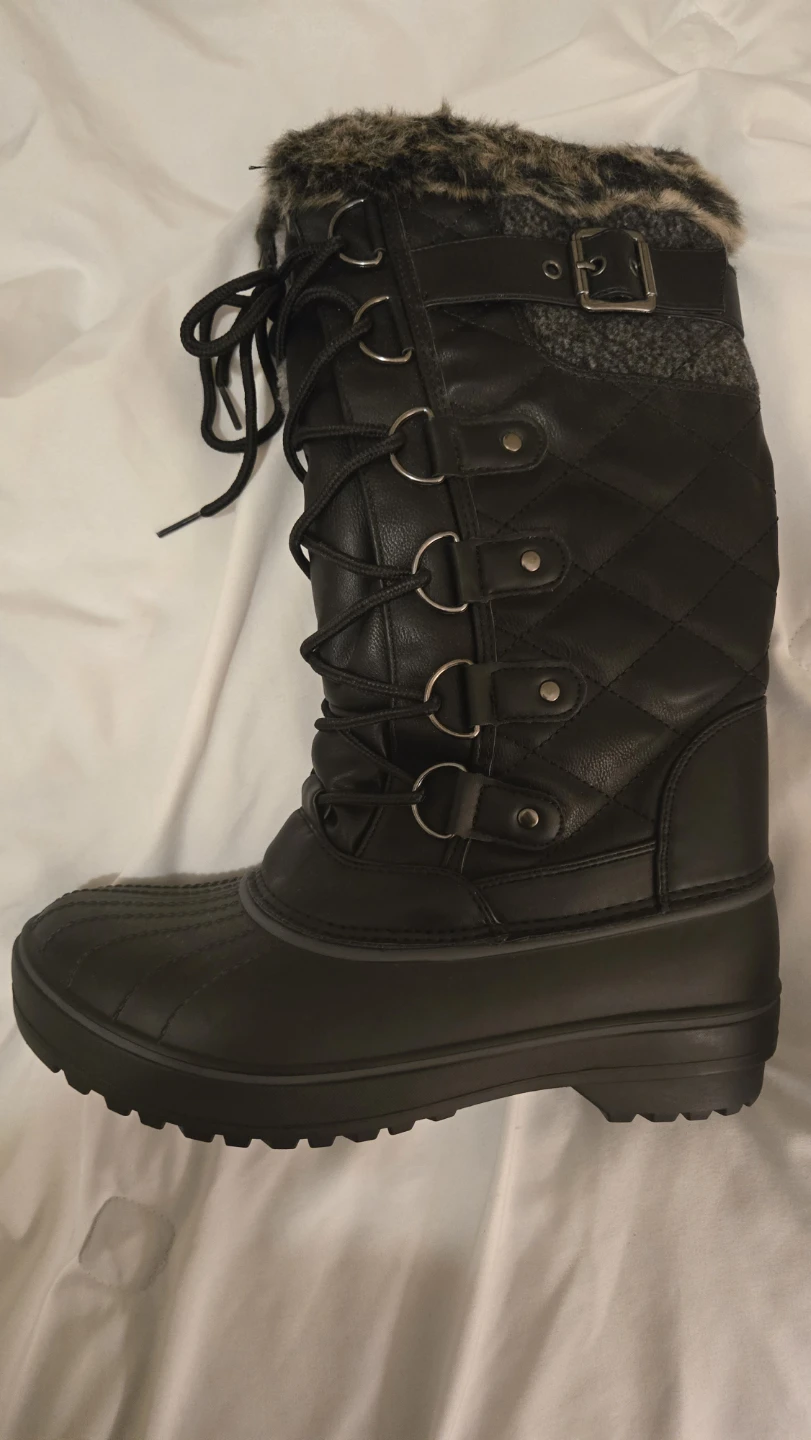Women's Black Faux Fur Lined Winter Boots