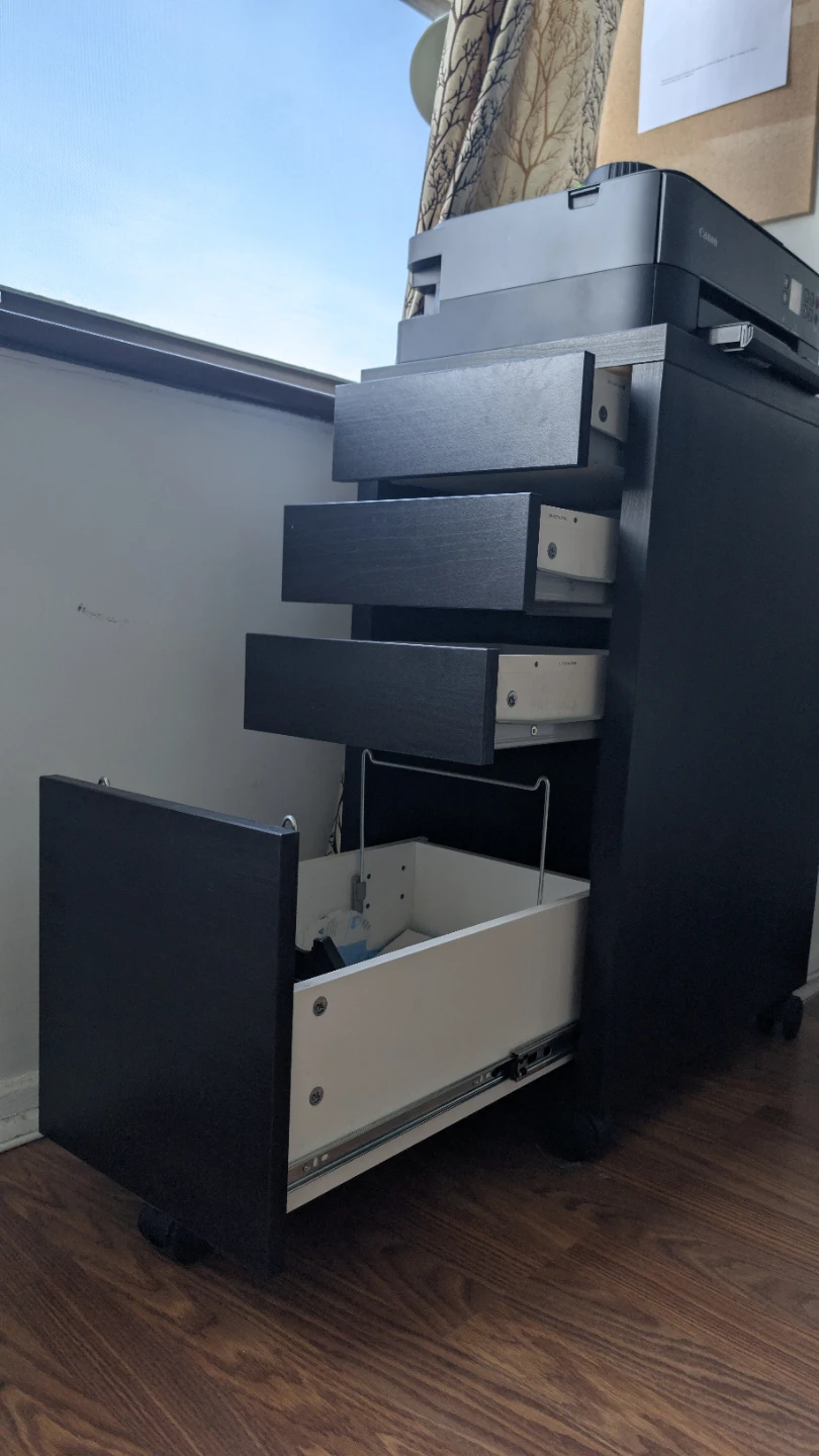 IKEA Black 4-Drawer Rolling File Cabinet - photo 3