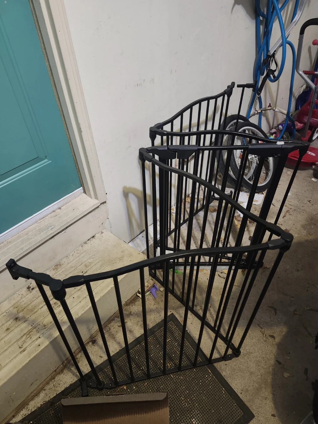 Large folding Black Metal Baby Gate