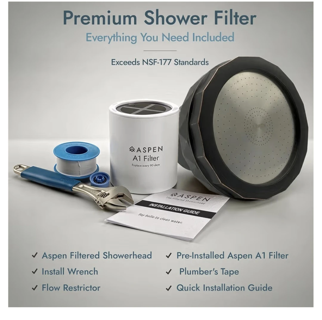 Aspen Filtered Showerhead Kit with A1 Filter - photo 2