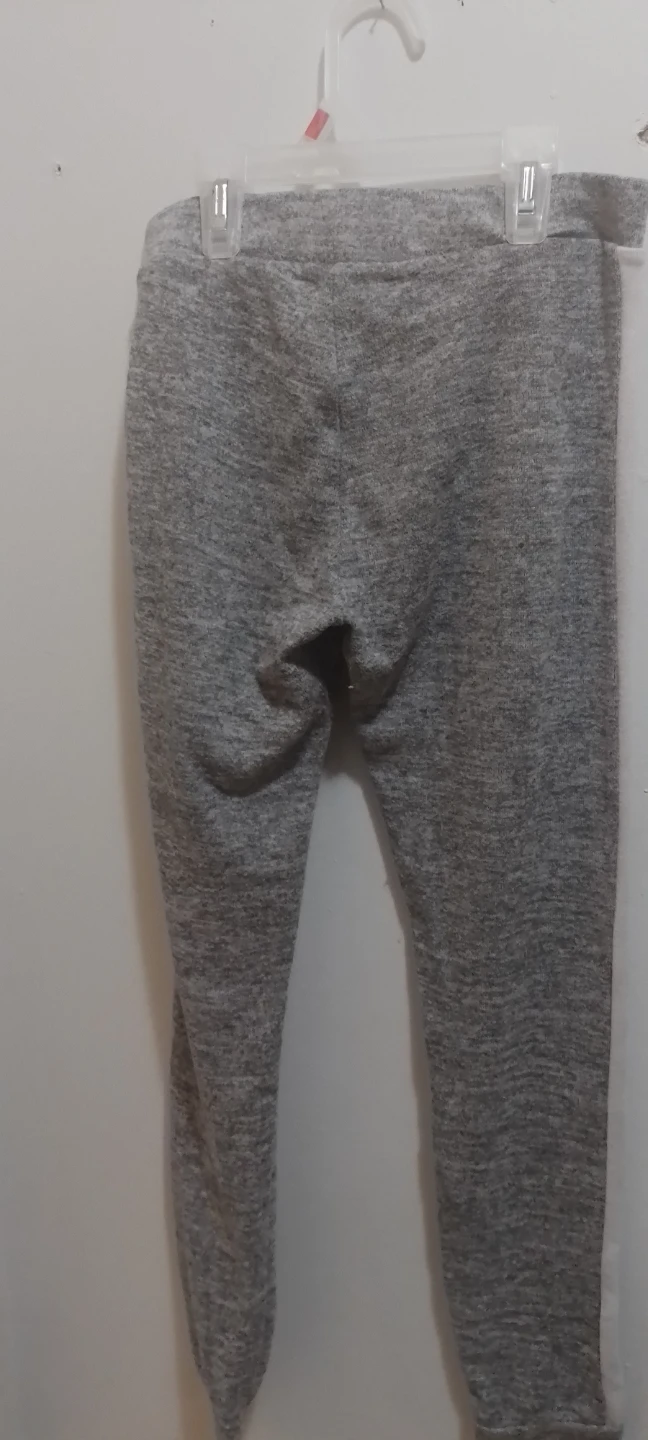 Grey Marled Jogger Pants with White Side Stripe