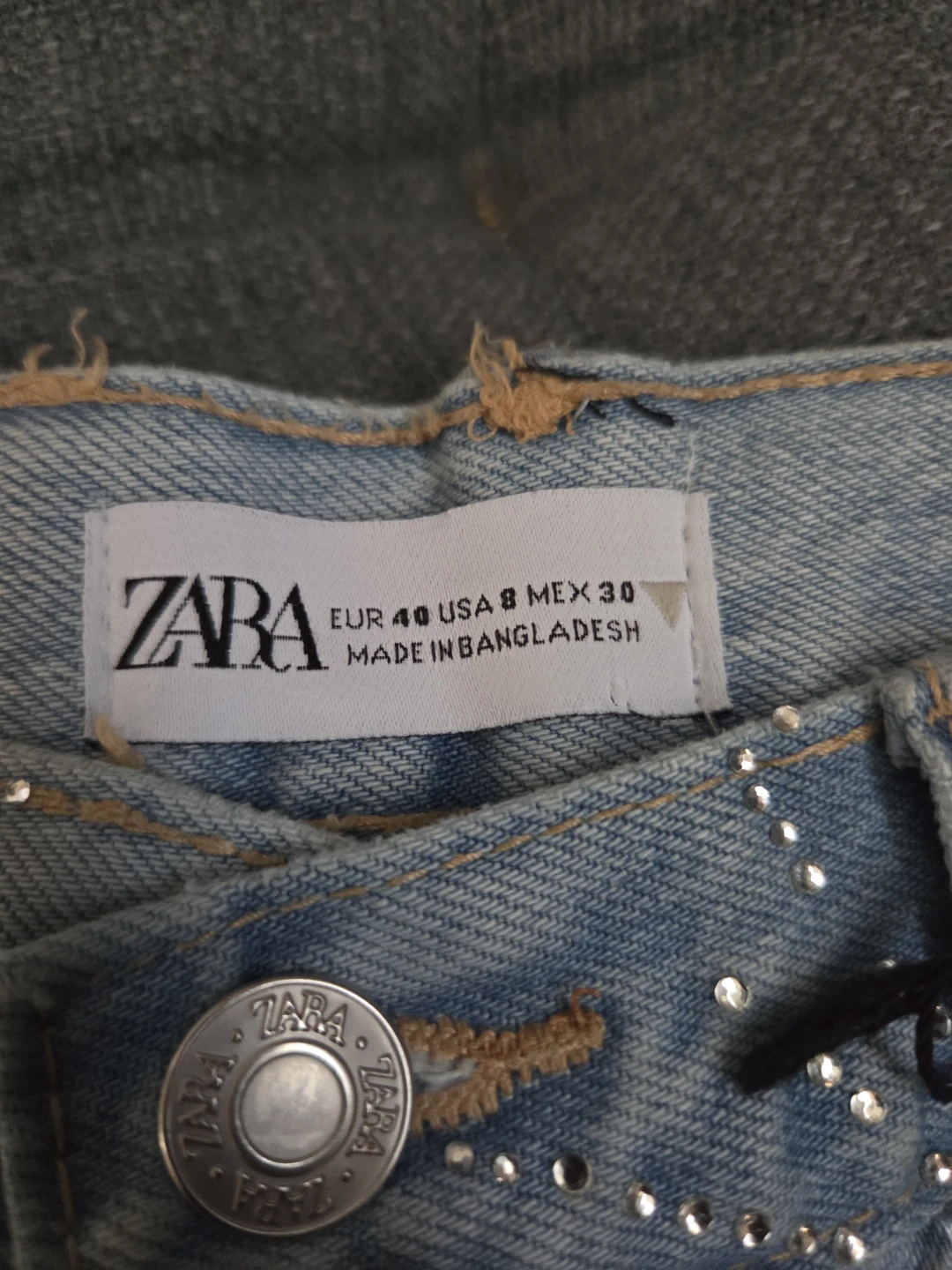 ZARA Embellished Denim Shorts - photo 3