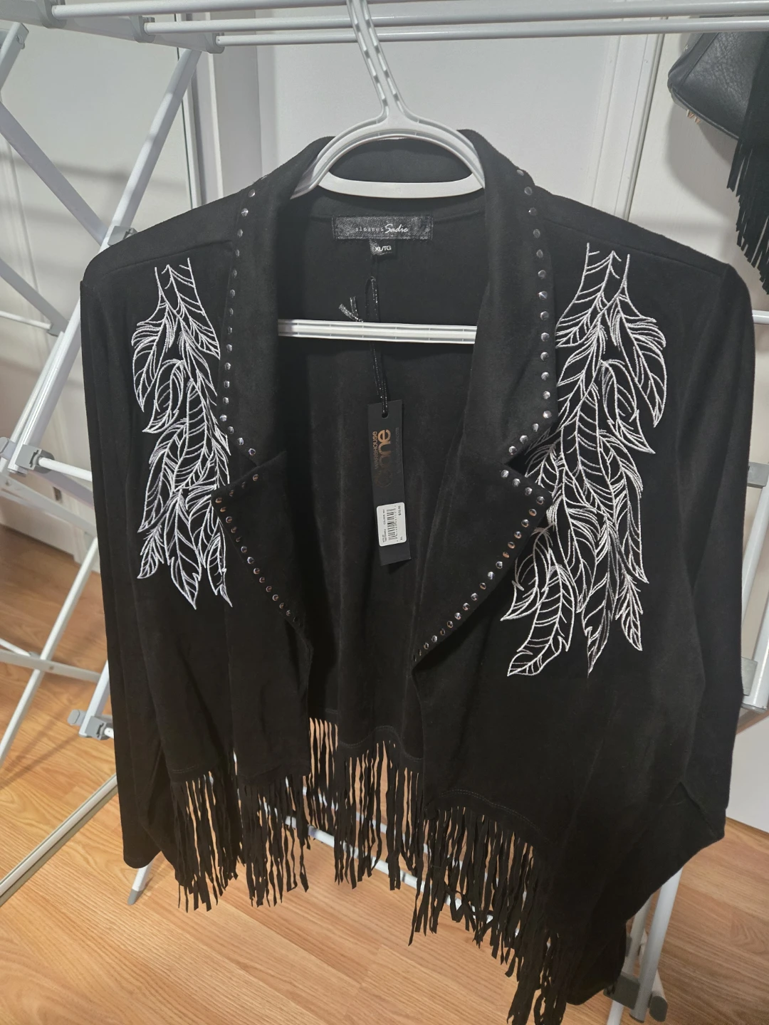 Black Fringe Jacket XL