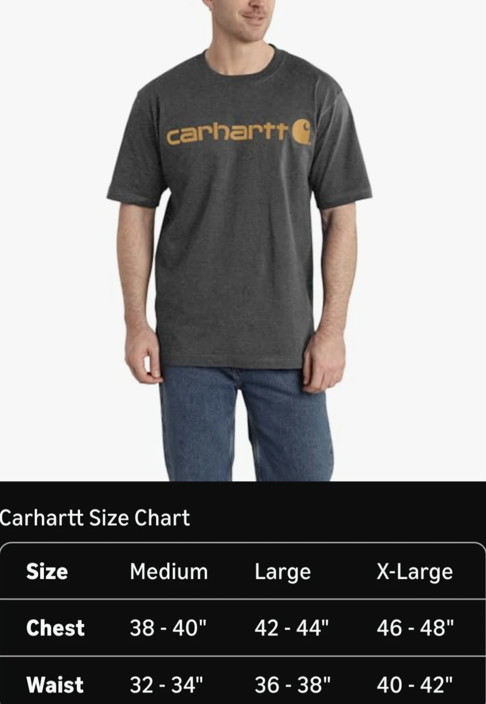 Carhartt Men's Grey Short Sleeve Logo T-Shirt XL - photo 3