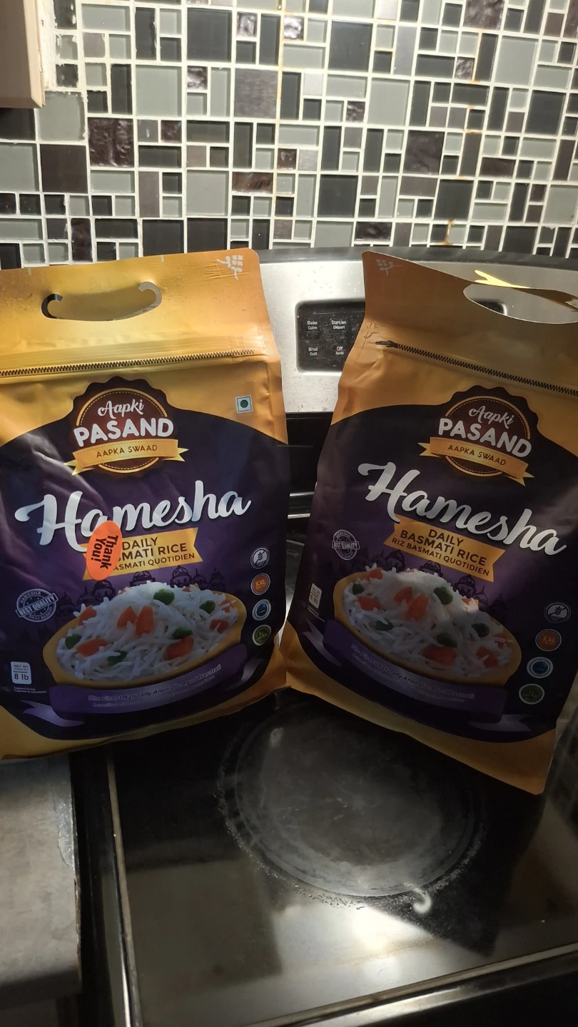 Two Aapki Pasand Hamesha Daily Basmati Rice 8 lb Bag