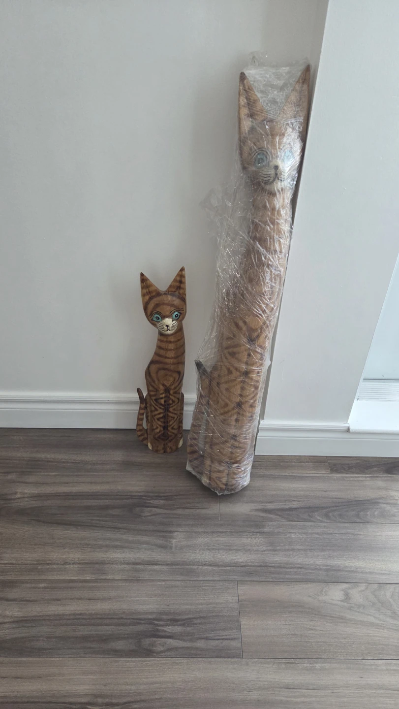 Set of 2 Decorative Cat Sculptures