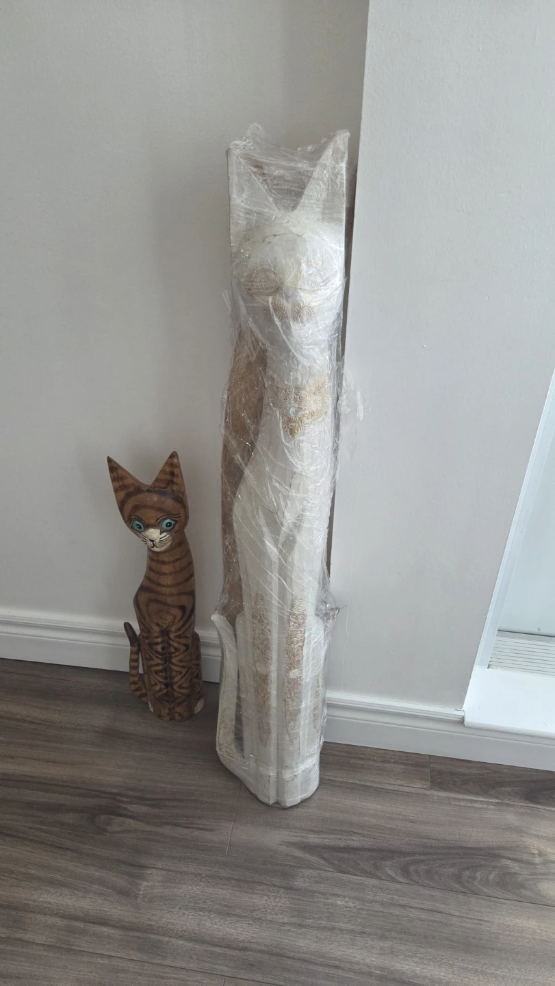 Set of 2 Decorative Cat Sculptures - photo 2