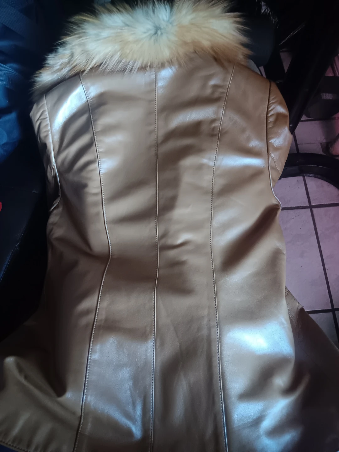 Overland Leather Jacket with Fur Trim Size M - photo 2