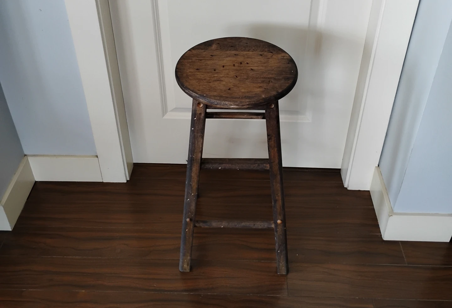 Antique Solid Hickory Wood Stool