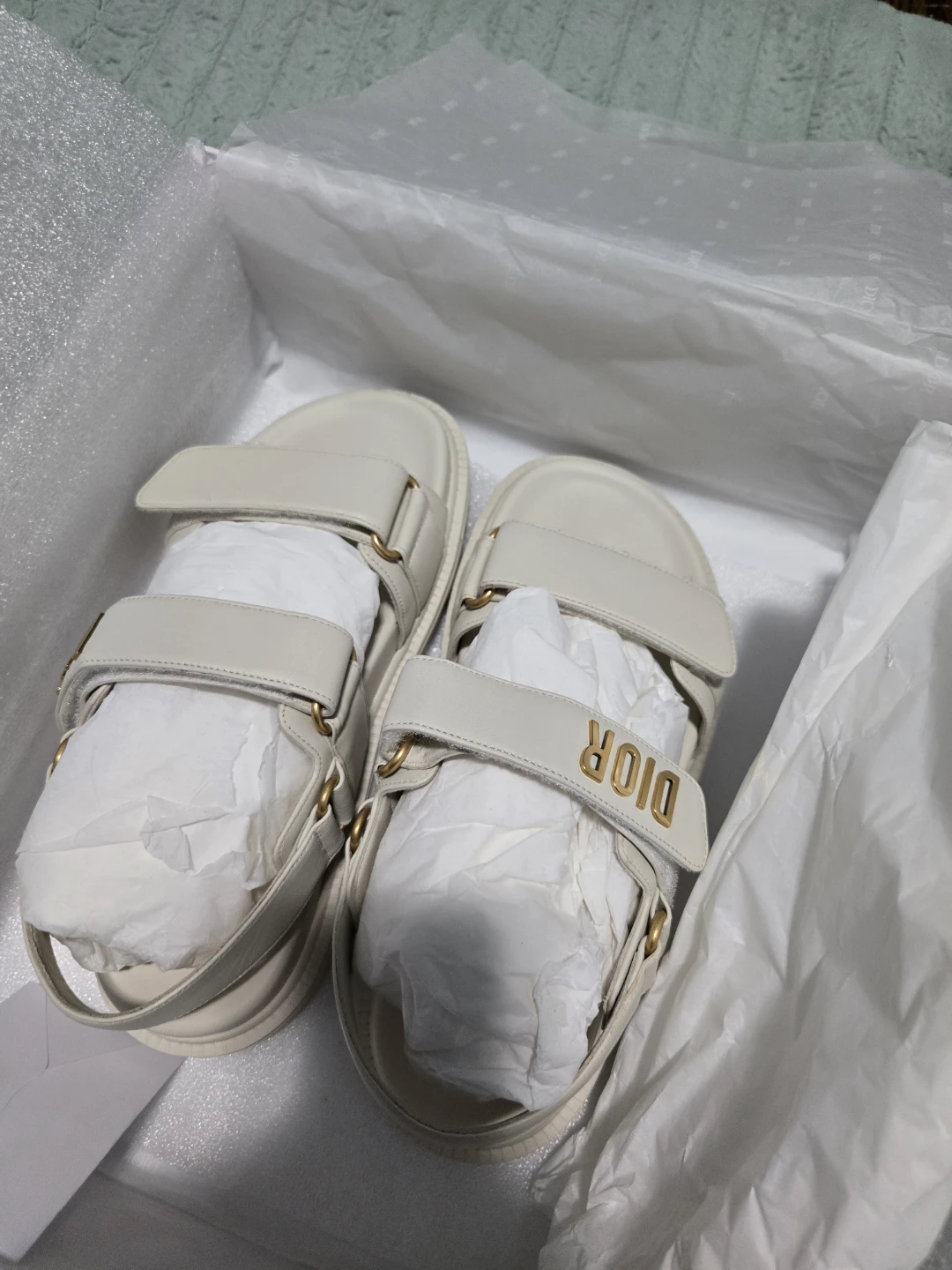 Dior D I O R A C T Sandals - Off White Lambskin - Size 37