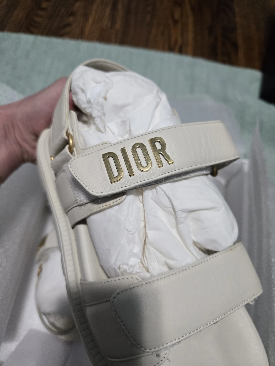 Dior D I O R A C T Sandals - Off White Lambskin - Size 37 - photo 2