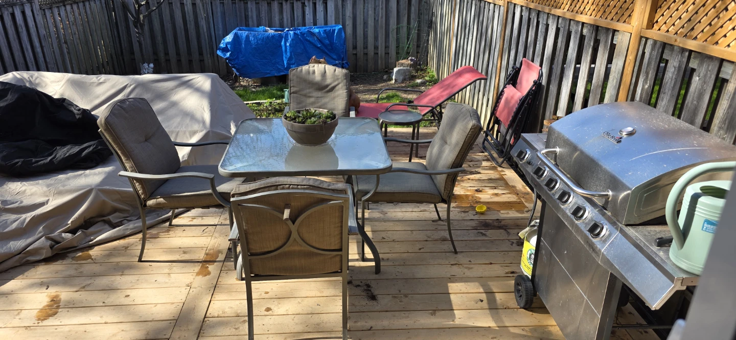 Glass Top Patio Table and Chairs