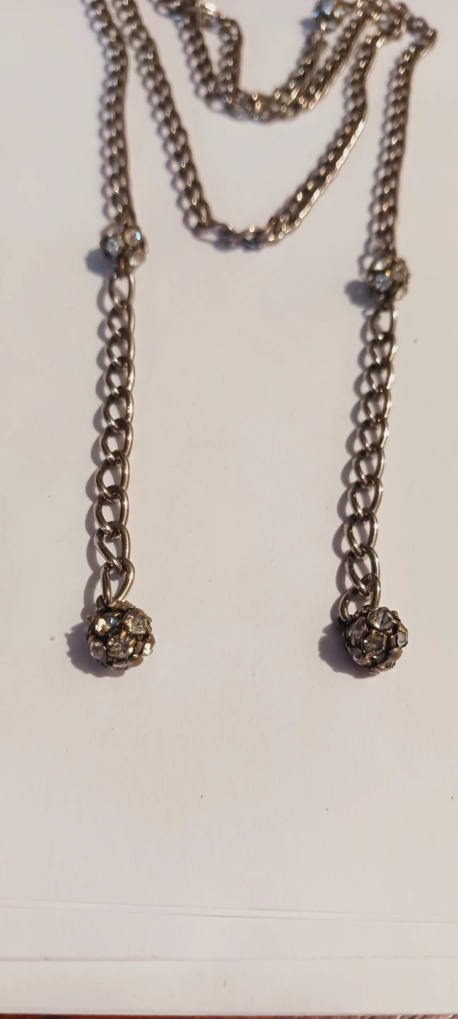 Cute Lariat Chain Necklace with Rhinestone Accents - photo 2