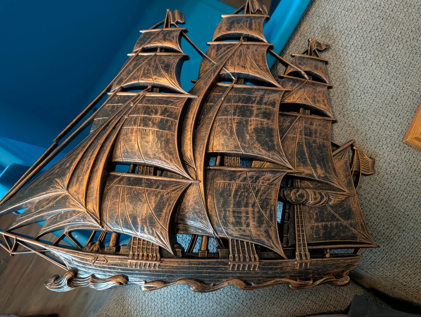 Bronze-look Ship Wall Decor