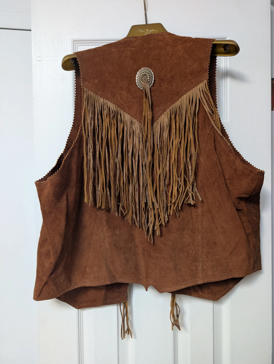 Suede Fringe Vest with Conchos