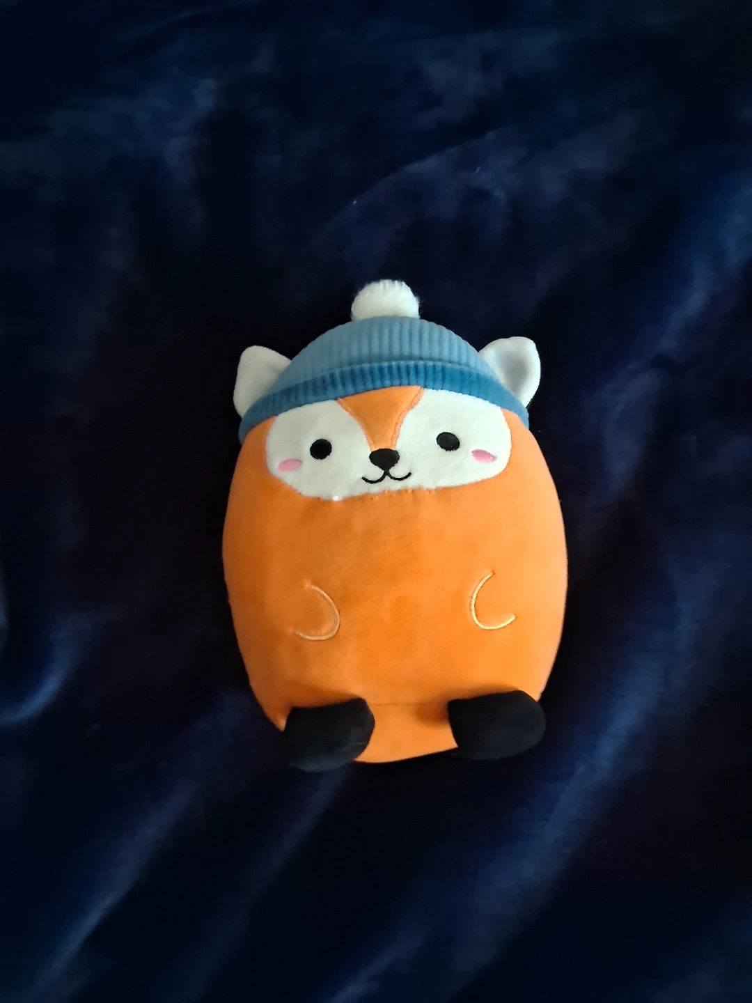 Orange Fox Plush Toy with Blue Hat