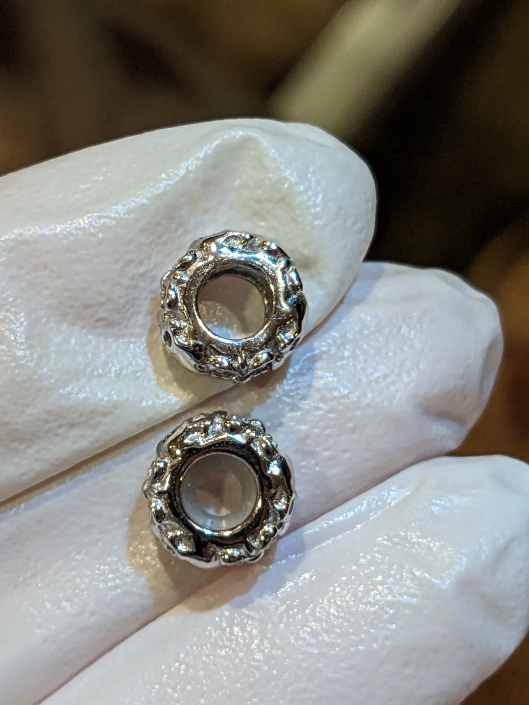 Two Sterling Silver Skull Charm Beads - photo 5