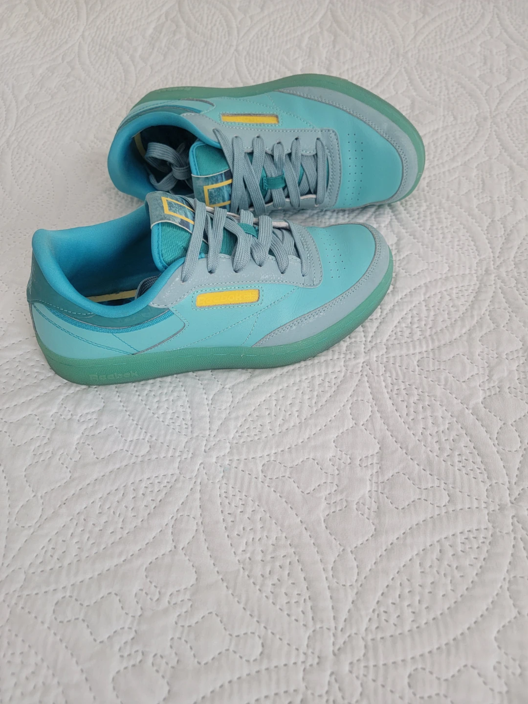 Reebok Club C 85 Vintage Shoes Teal Yellow - photo 2