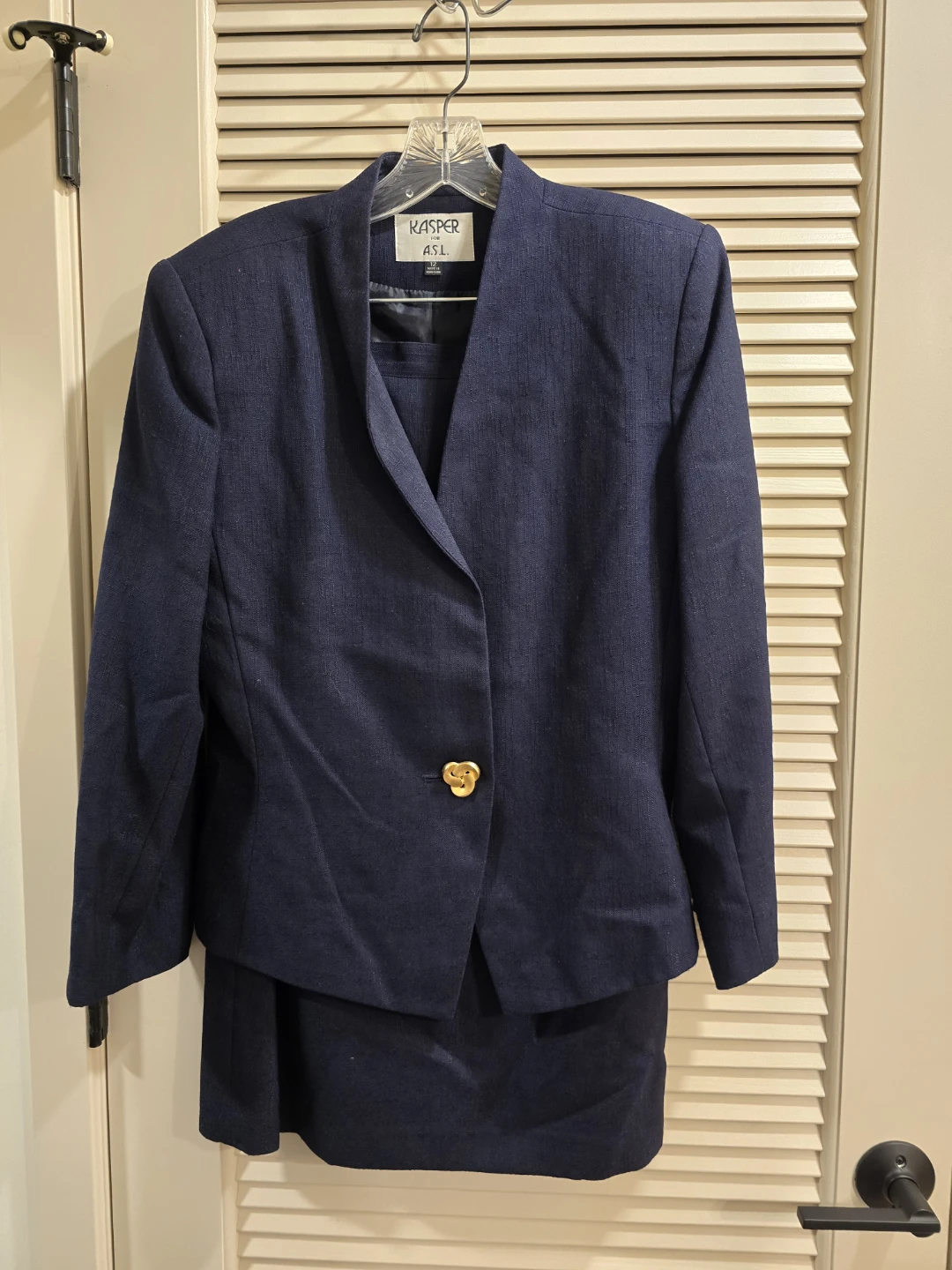 Kasper A.S.L. Navy Blue Skirt Suit