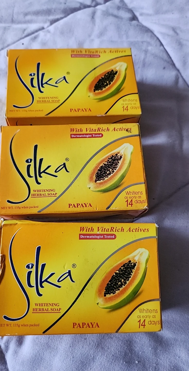 Silka Papaya Whitening Herbal Soap (3 bars) - photo 3
