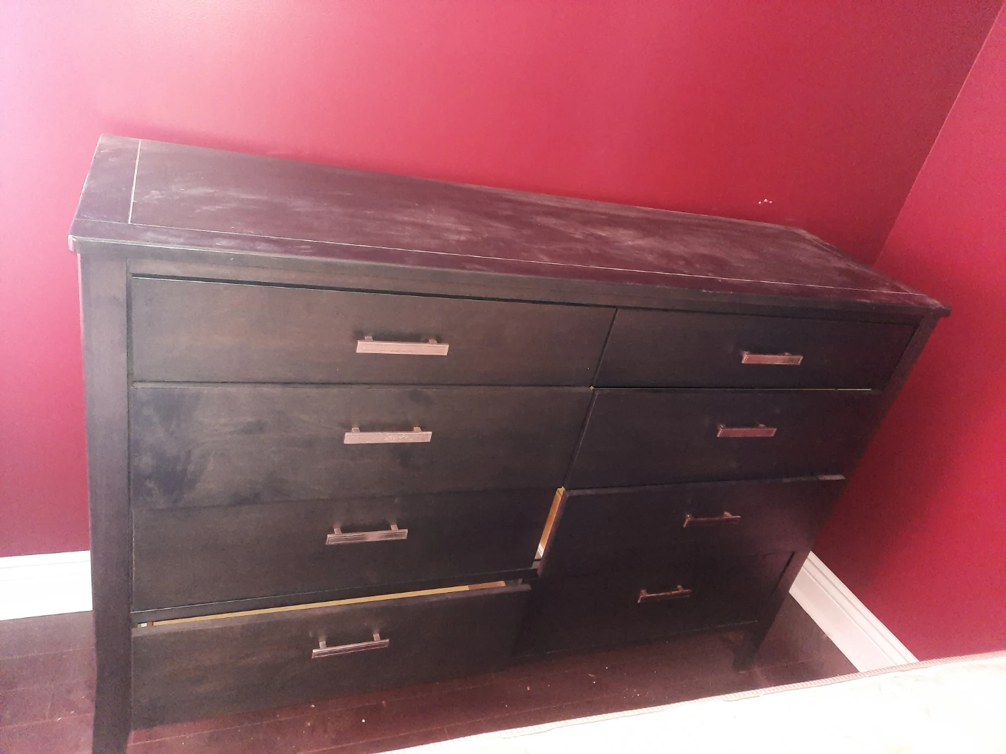 Dark Wood Dresser with 6 Drawers