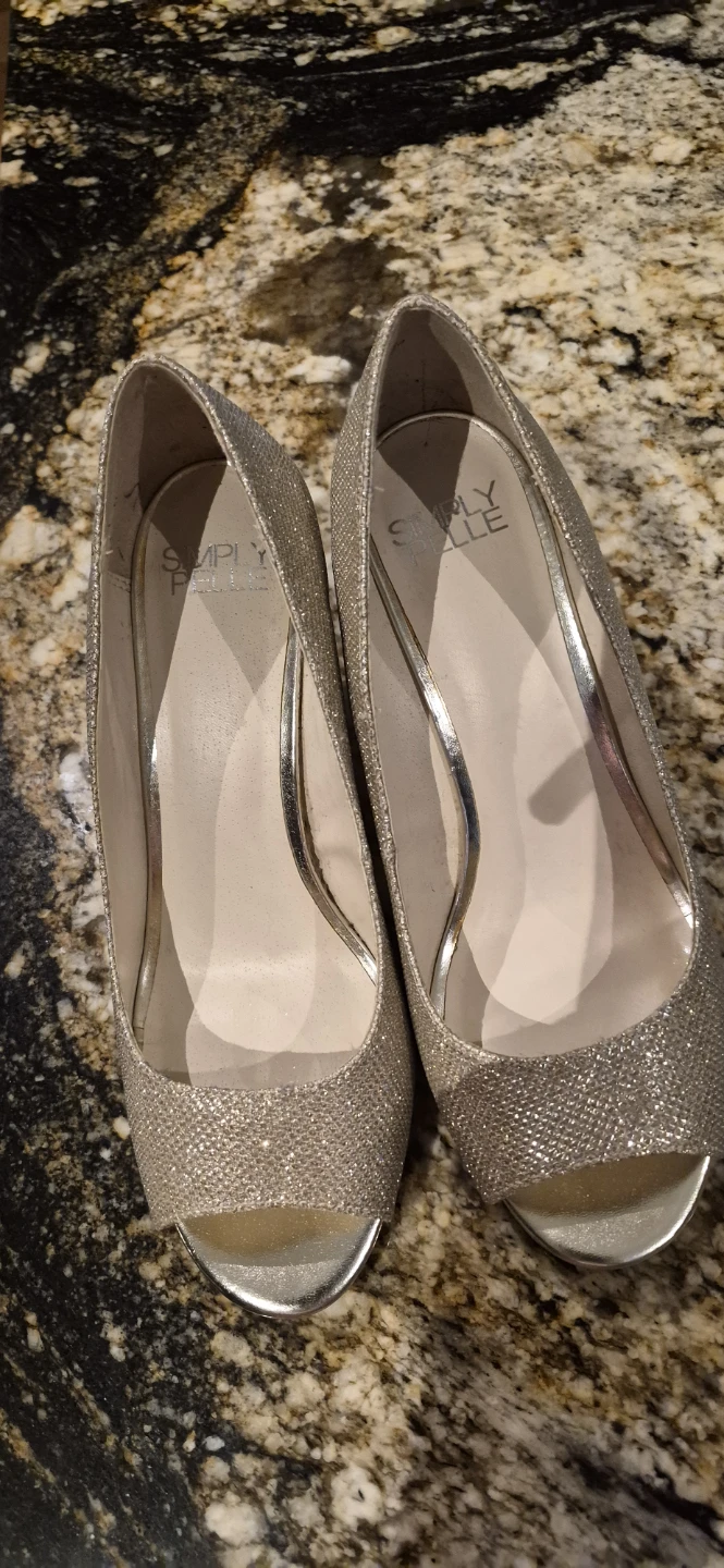 Simply Elle Glitter Peep Toe Wedge Heels - photo 3
