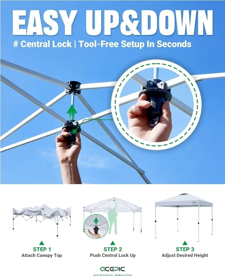 ACEPIC 10x10ft Pop Up Canopy Tent - photo 5