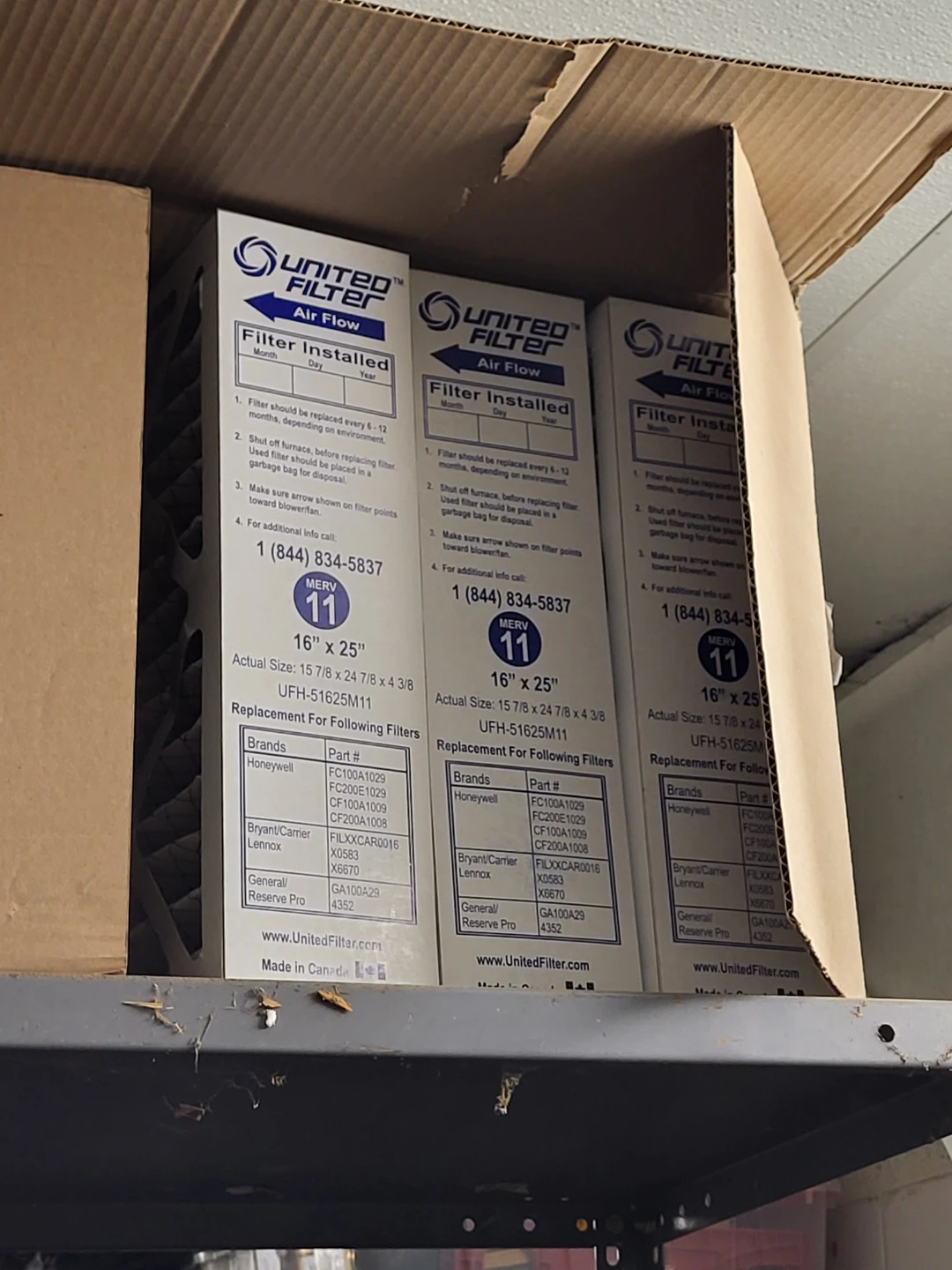 United Filter 16" x 25" MERV 11 Furnace Filter - photo 3