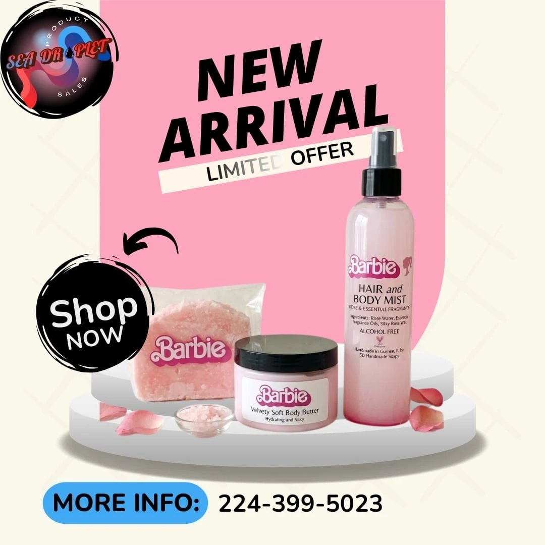 Barbie Hair and Body Mist, Velvety Soft Body Butter Set