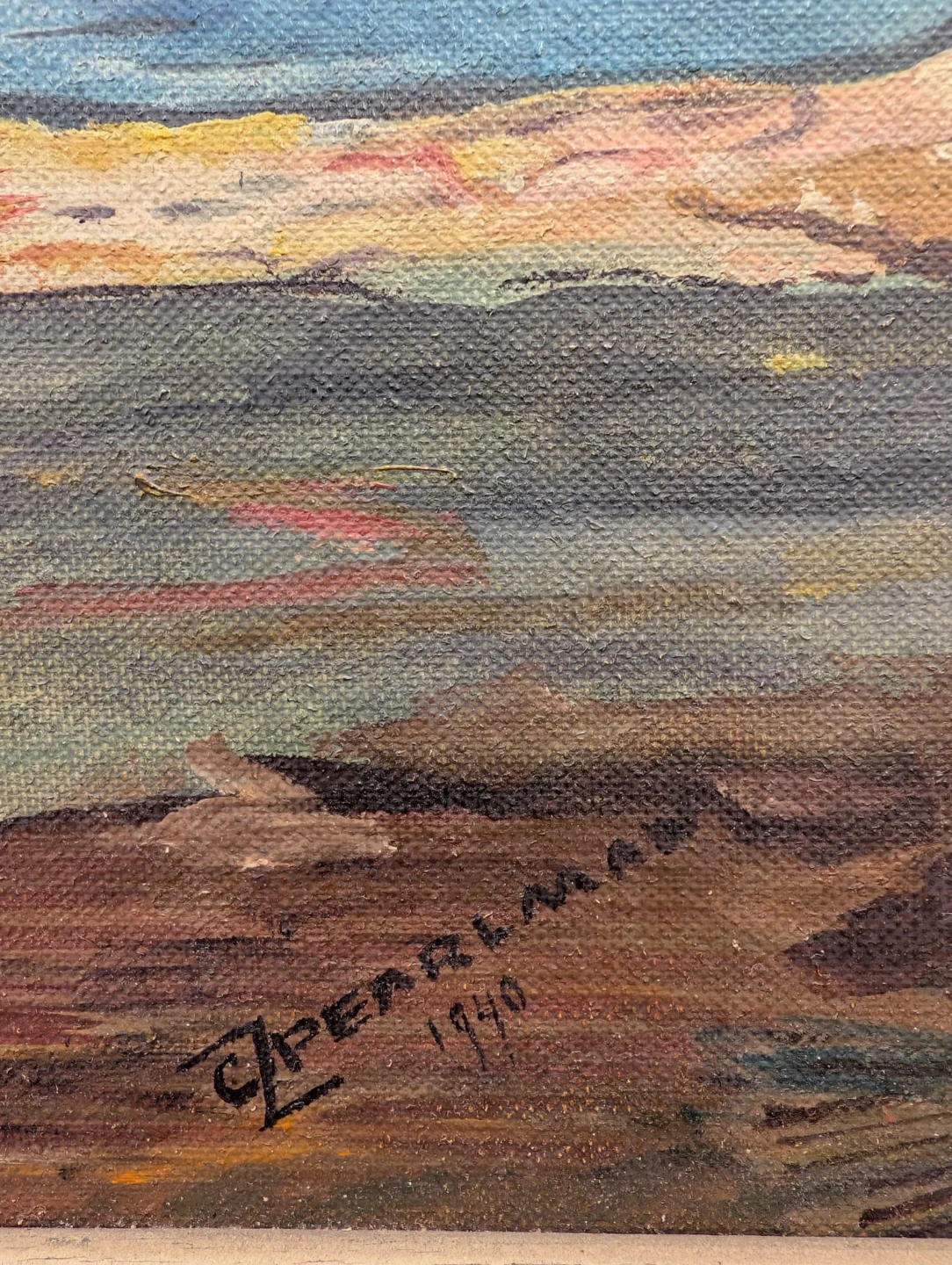 Vintage Oil Painting - "Sailboats at Dock" by CZ Pearlman, 1940 - photo 4