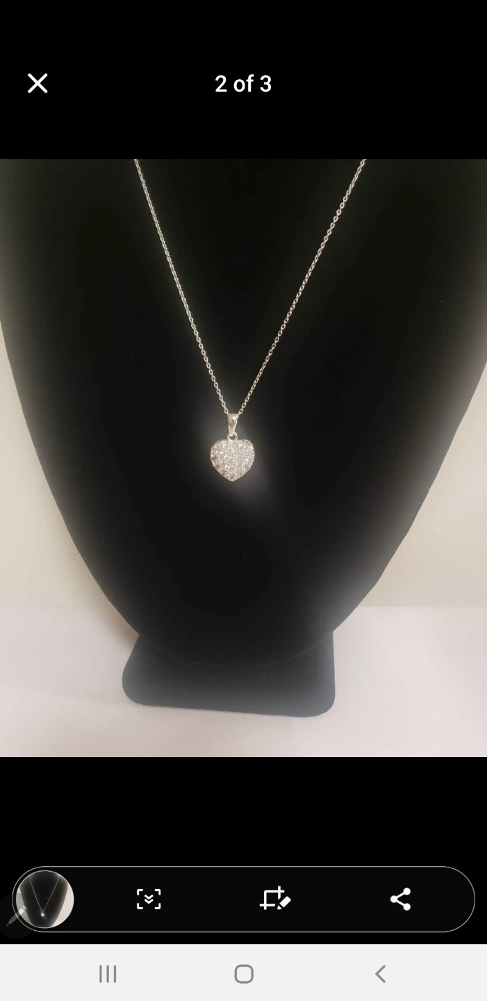 Like new Beautiful w Shiny Sterling Silver Heart Necklace - photo 2