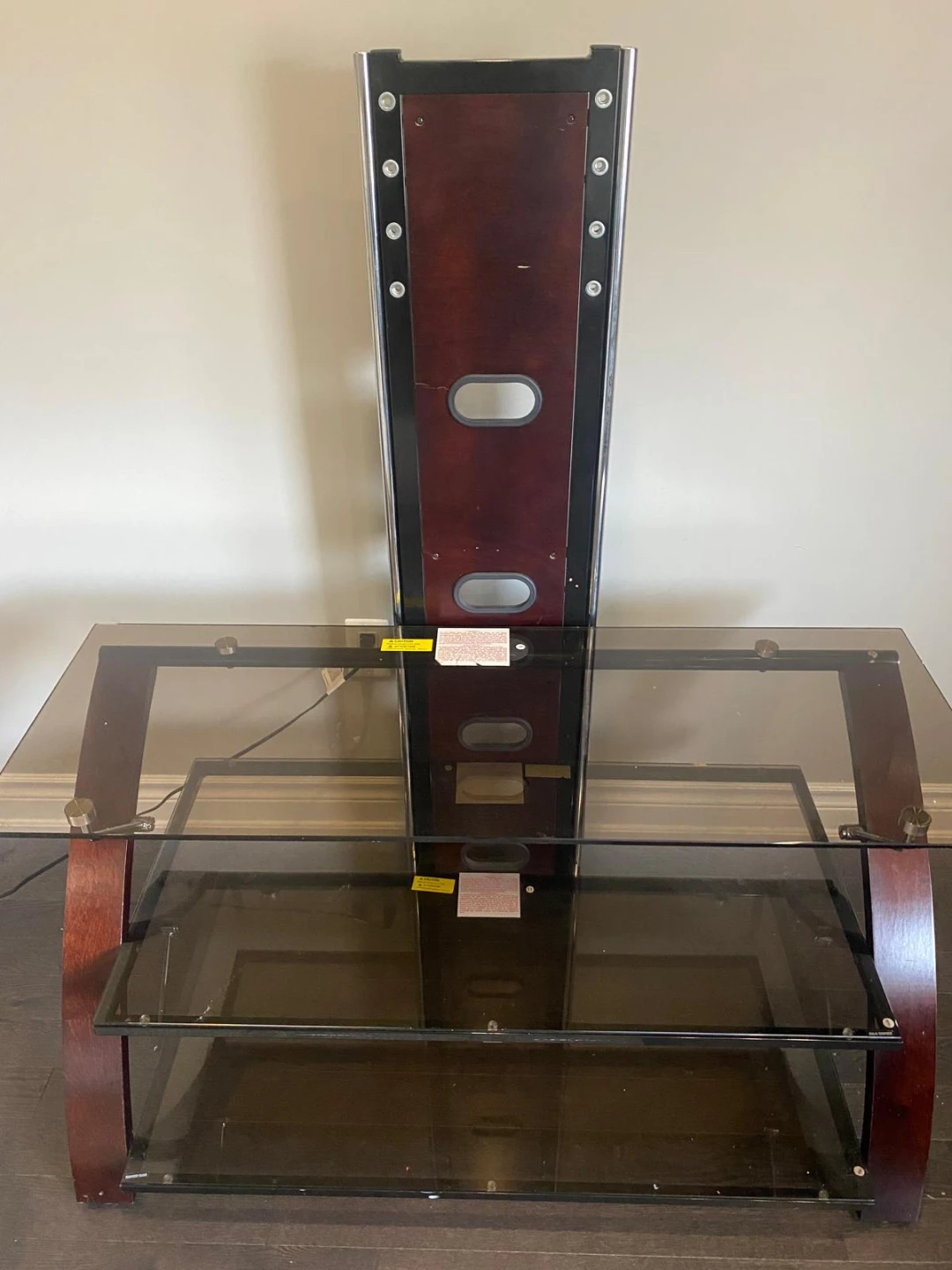 Glass Entertainment Stand with Cherry Wood Accents - photo 4