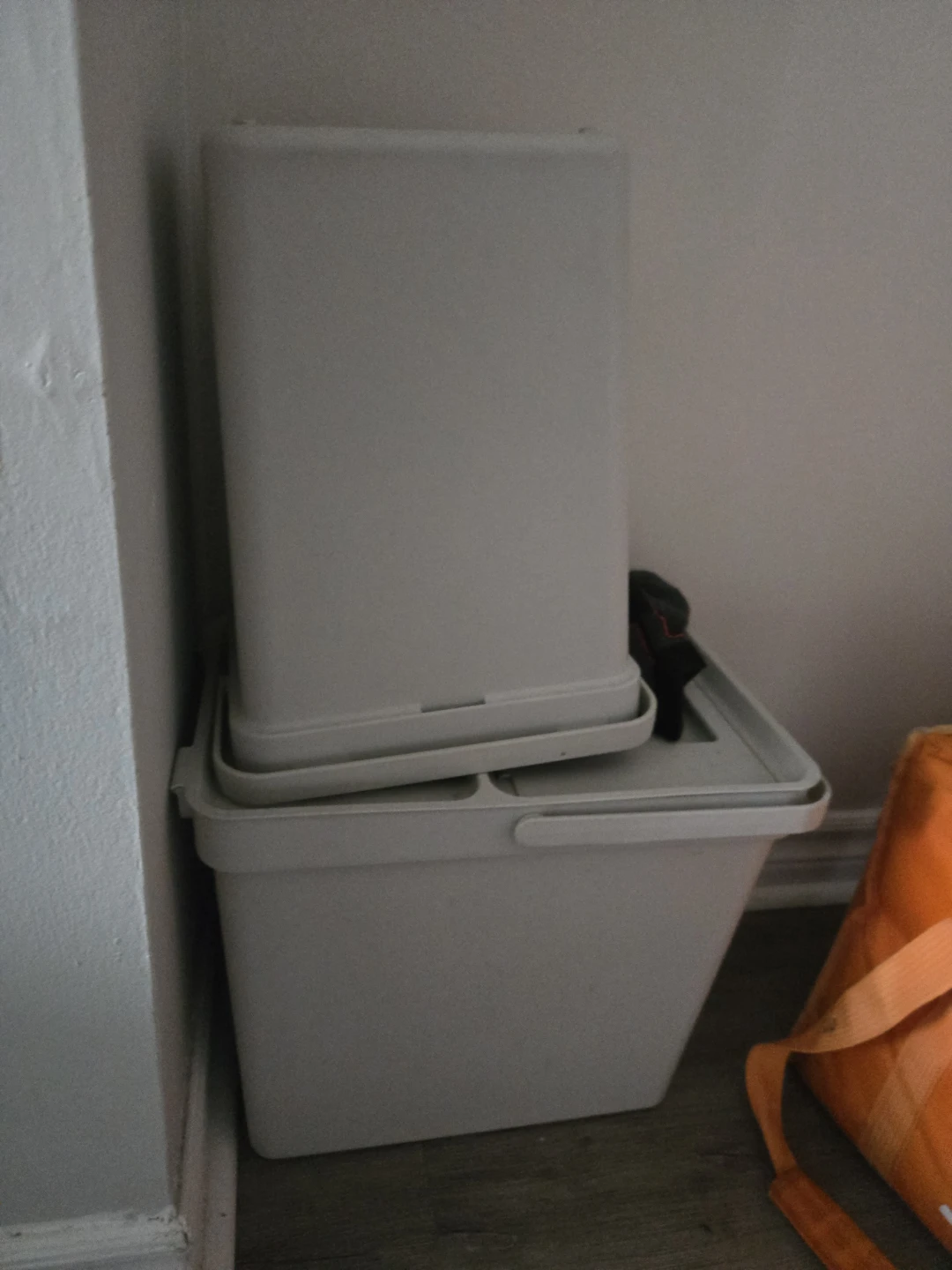 Grey Storage Bins with Lids