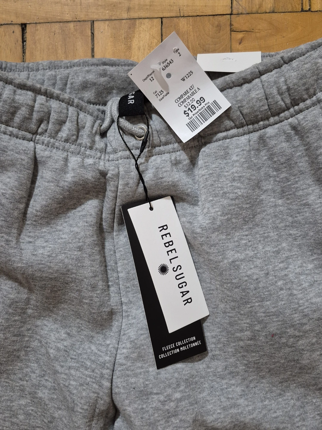 BNWT)Rebel Sugar M/M Fleece TrackPants - Grey