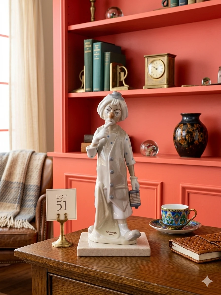 Casades 'Pensive Clown' Porcelain Figurine