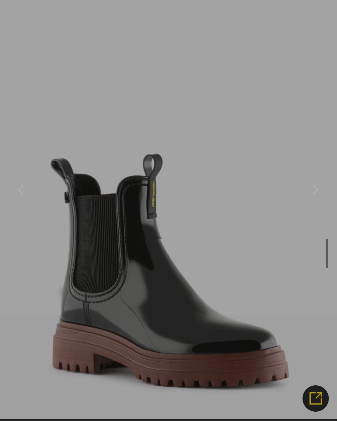 Lemon Jelly Black Chelsea Rain Boots Size 37 - photo 4