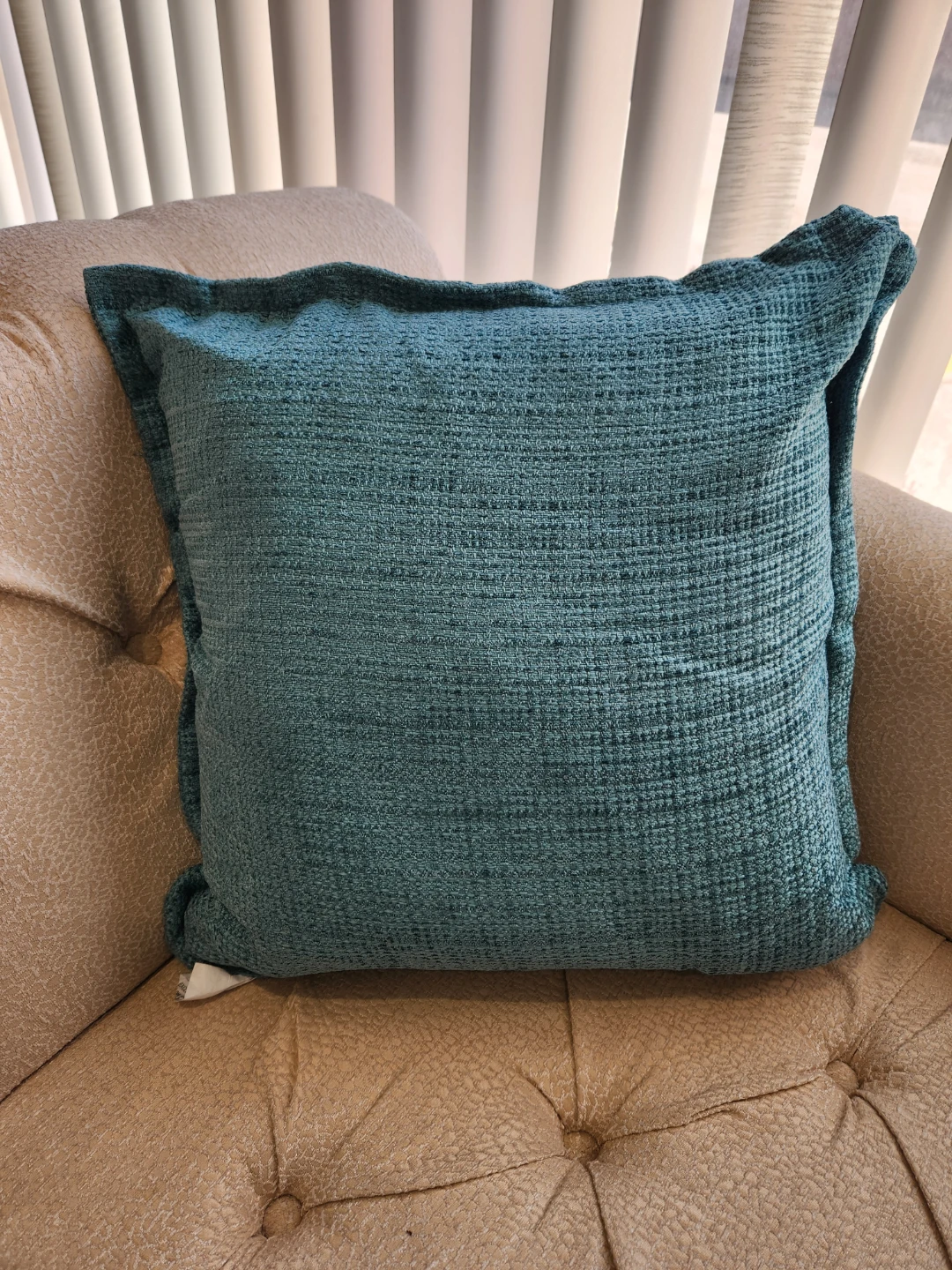 Teal Textured Throw Pillow
