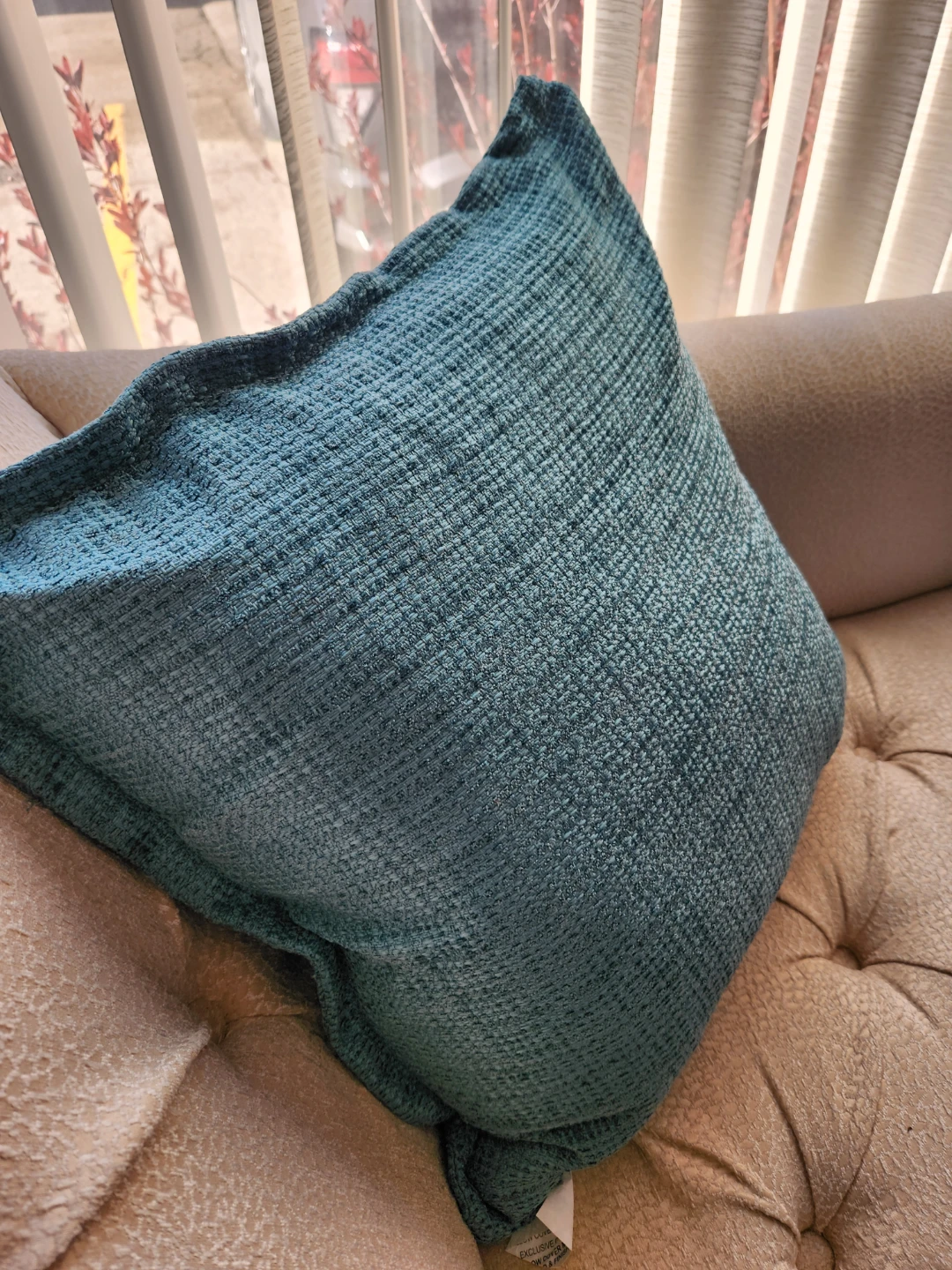 Teal Textured Throw Pillow - photo 2