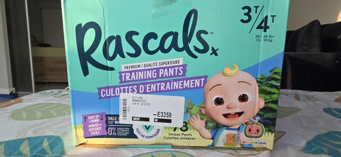 Rascals Training Pants Size 3 3/4 - 78 Count