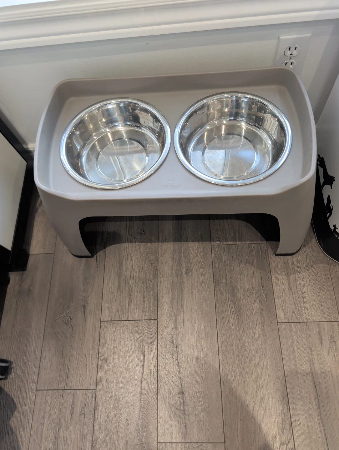 Toppaws Elevated Dog Bowl Feeder with Stainless Steel Bowls