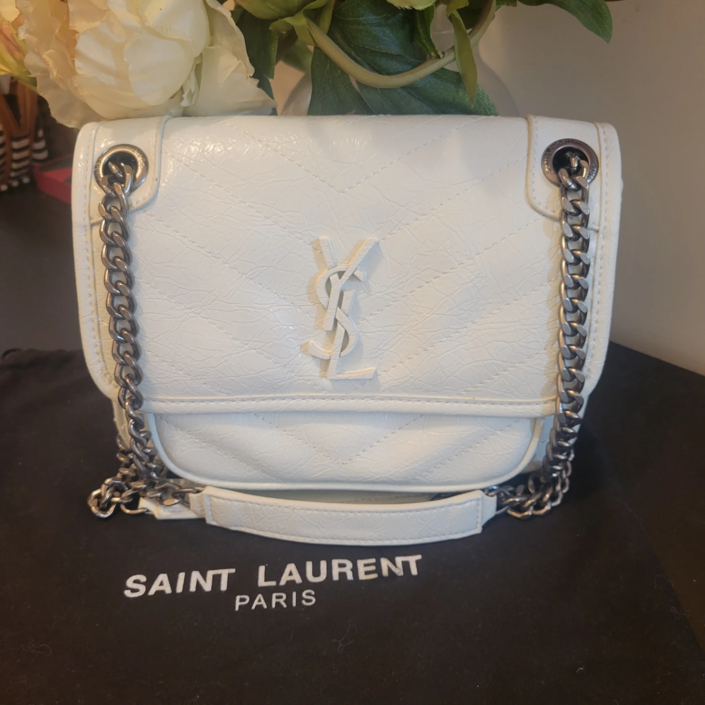 White Leather Shoulder Bag - photo 2