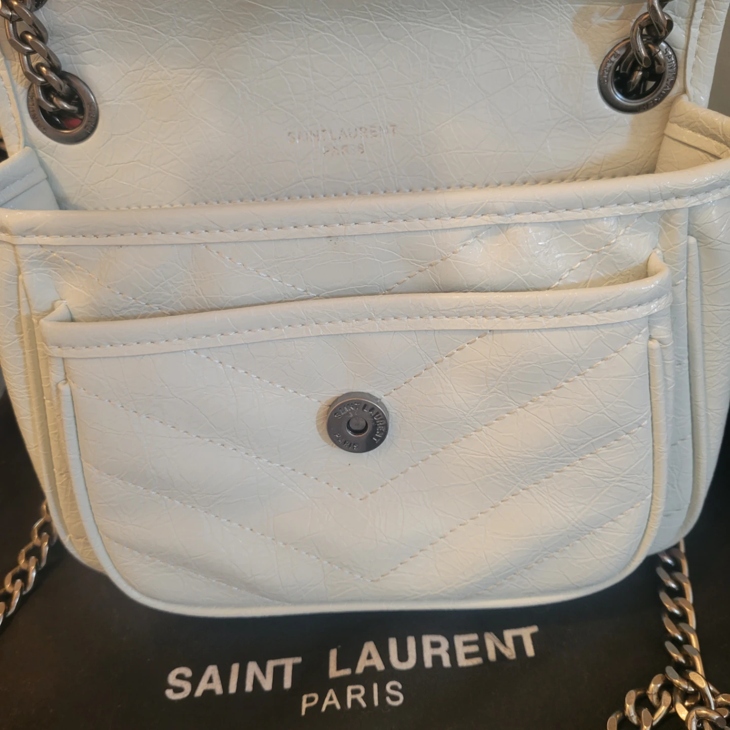 White Leather Shoulder Bag - photo 3