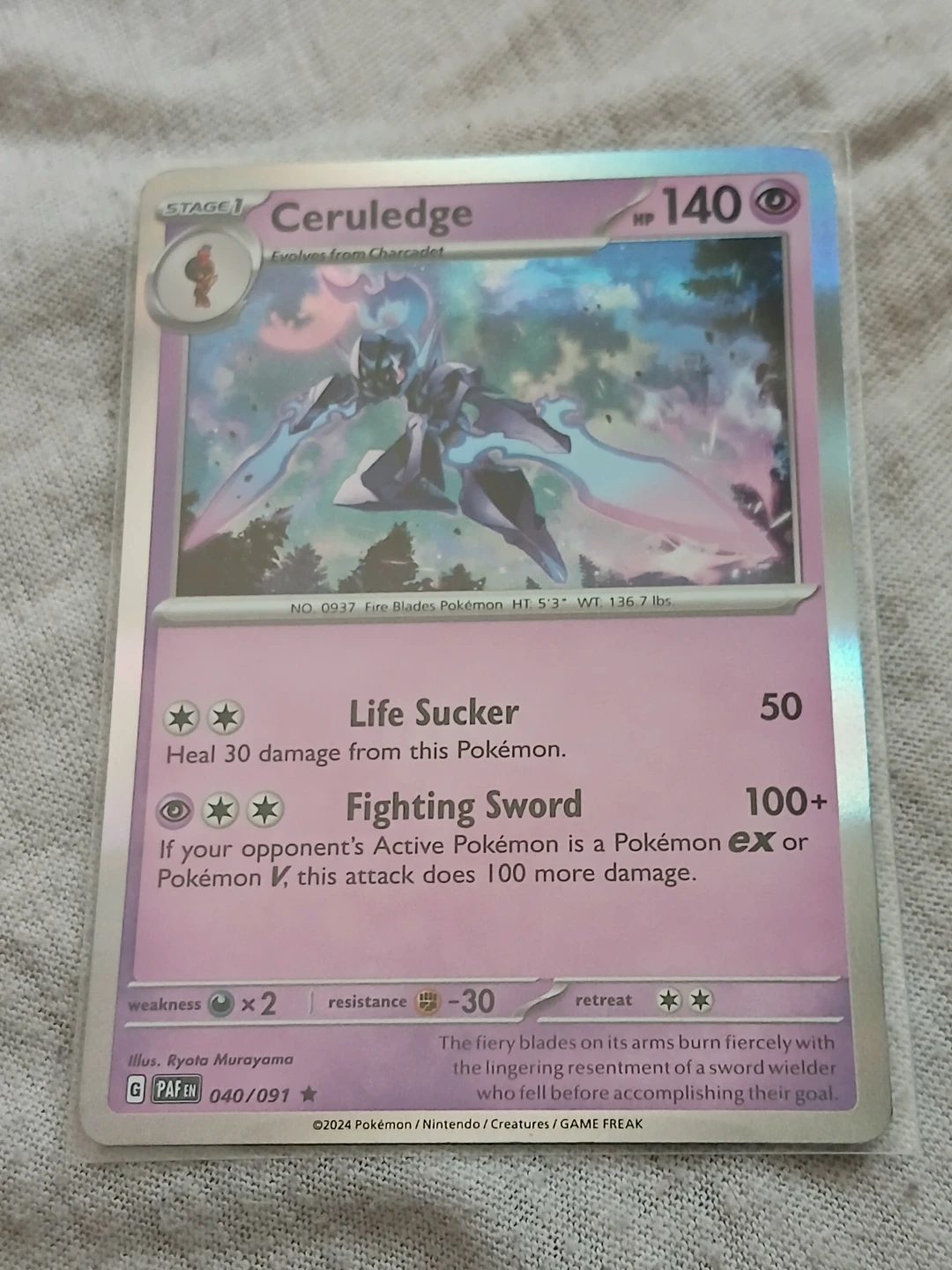 2024 Ceruledge TCG 040/091 Pokémon Card