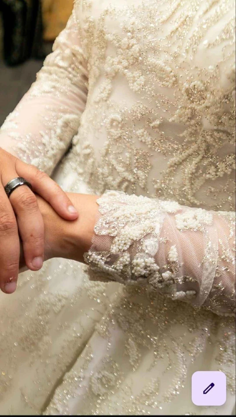 Sparkling White Wedding Dress with Long Sleeves - photo 4