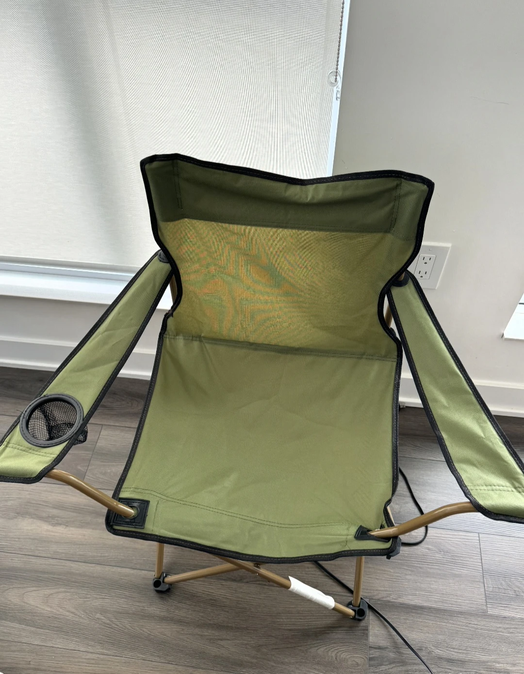 Green Folding Camp Chair with Cup Holder with bag