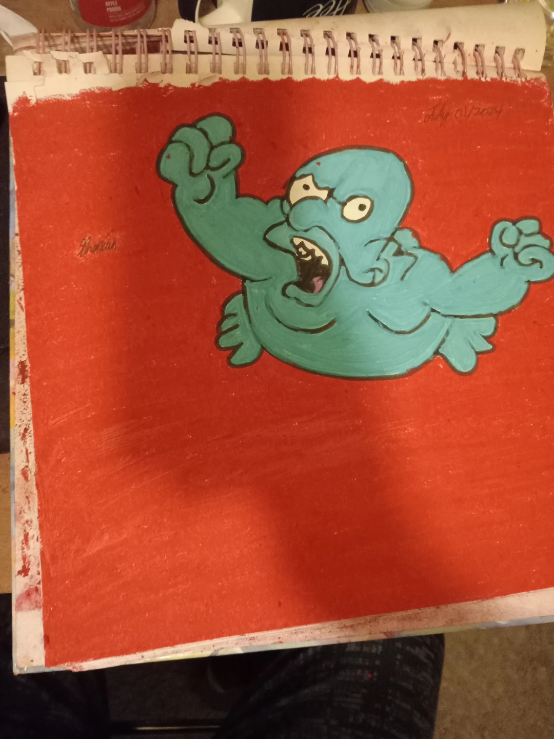 Homer Simpson Drawing With Faber-Castell Oil Pastels - photo 2