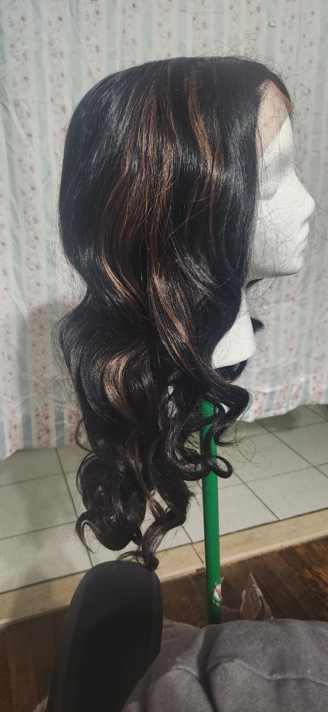 Black and Brown Highlighted Synthetic Wig - photo 4